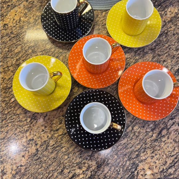 Polka Dot Espresso Cup and Saucer Set - Picture 2 of 2